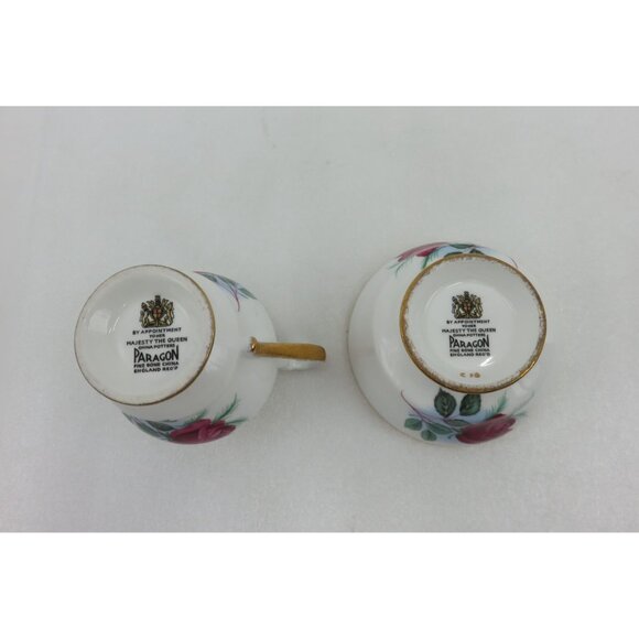 Paragon Fine Bone China Creamer and Sugar Bowl Rose Theme Vintage - Picture 6 of 10